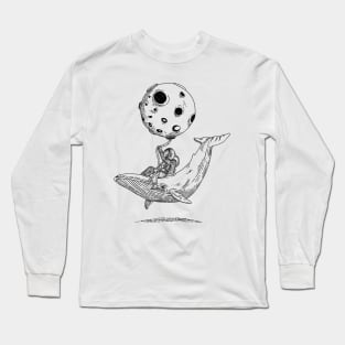 humpback whale and the astronaut Long Sleeve T-Shirt